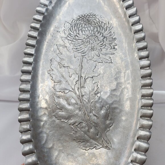 VTG Continental Trade Mark Silverlock Hammered Tray Oval 12" Hand Wrought #1066 - Picture 7 of 13